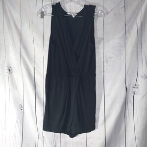 BCBG Generations Black Sleeveless V-neck Faux Wrap Romper Size S